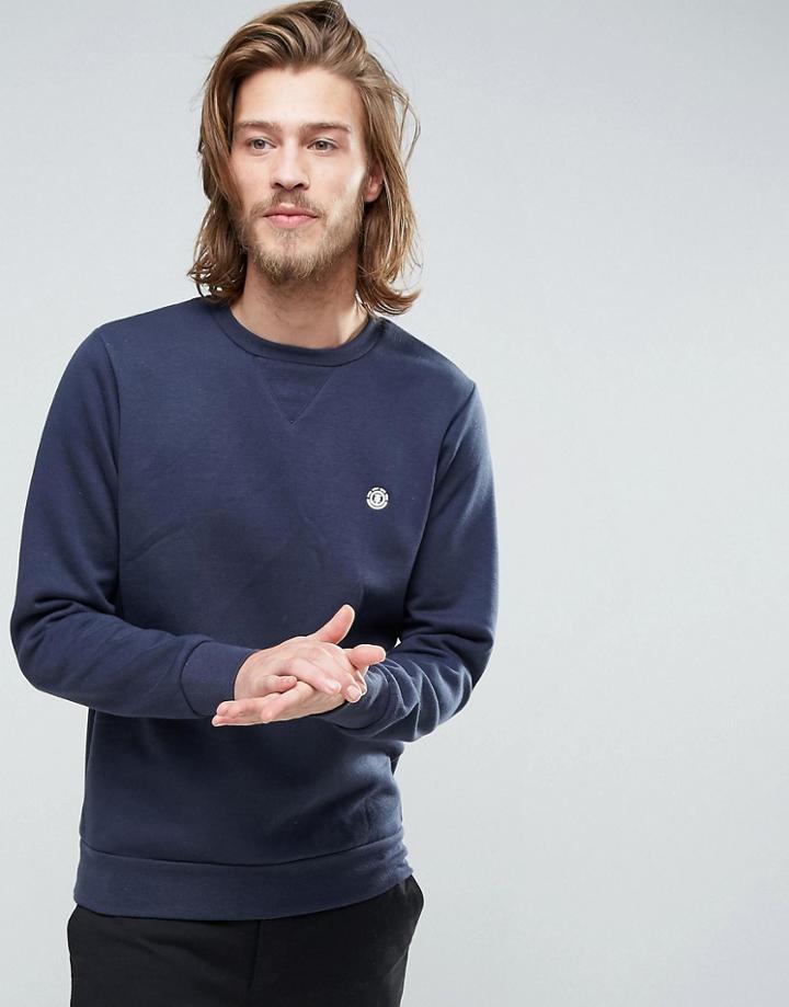 Element Cornell Crew Sweatshirt Small Logo In Navy - Navy