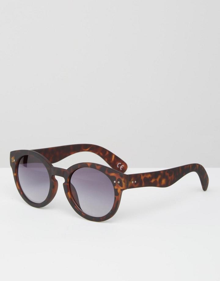 Asos Keyhole Round Sunglasses - Black