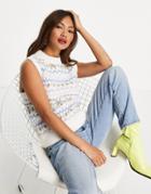 Envii Knitted Pattern Tank Top In Cream-white