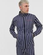 Liquor N Poker Funnel Neck Jacket In Blue Stripe