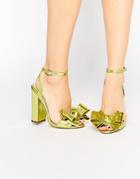 Asos Harmonise Heeled Sandals - Sulphur Metallic