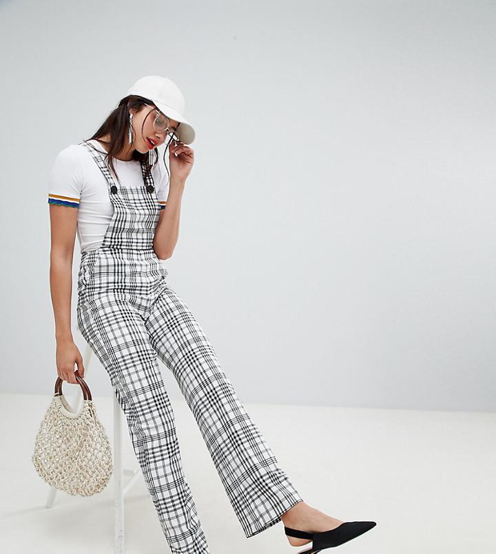 Stradivarius Check Print Overalls-multi
