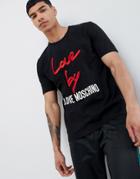 Love Moschino T-shirt In Black With Love Logo - Black