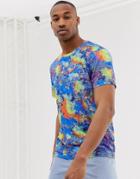 Urban Threads T-shirt In Neon Moon Print - Multi