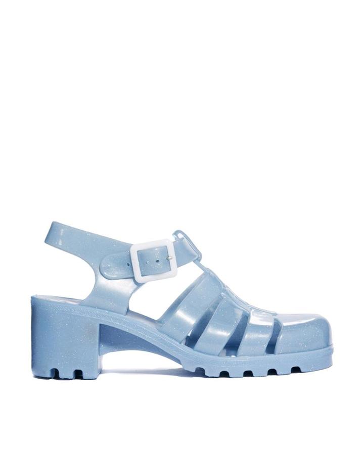 Juju Babe Pearl Blue Glitter Exclusive Heeled Sandals