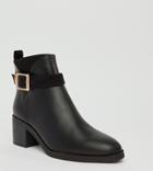 River Island Chelsea Boots With Buckle Detail In Black - Black