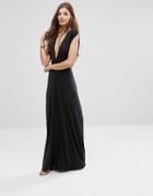 Lavand V Neck Maxi Dress - Black