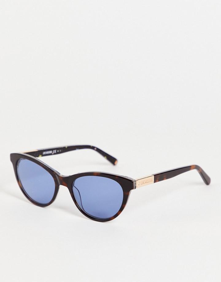 Love Moschino Oversized Cat Eye Sunglasses In Tort Mol026/s-brown