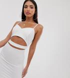 Fashionkilla Tall Going Out Cut Out Waist Mini Dress In White - White