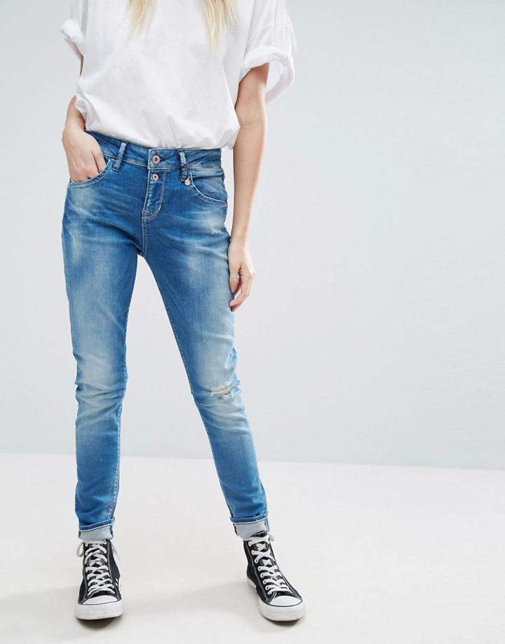 Only Lise Anitifit Slim Boyfriend Jeans - Blue