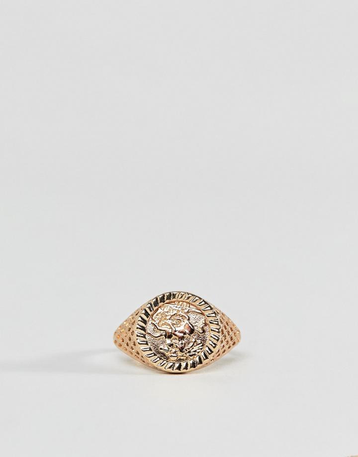 Chained & Able Soverign Pinky Ring In Gold - Gold