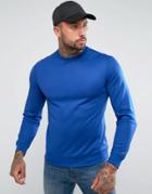 Armani Jeans Pique Large Back Logo Crew Neck Sweat Blue - Blue