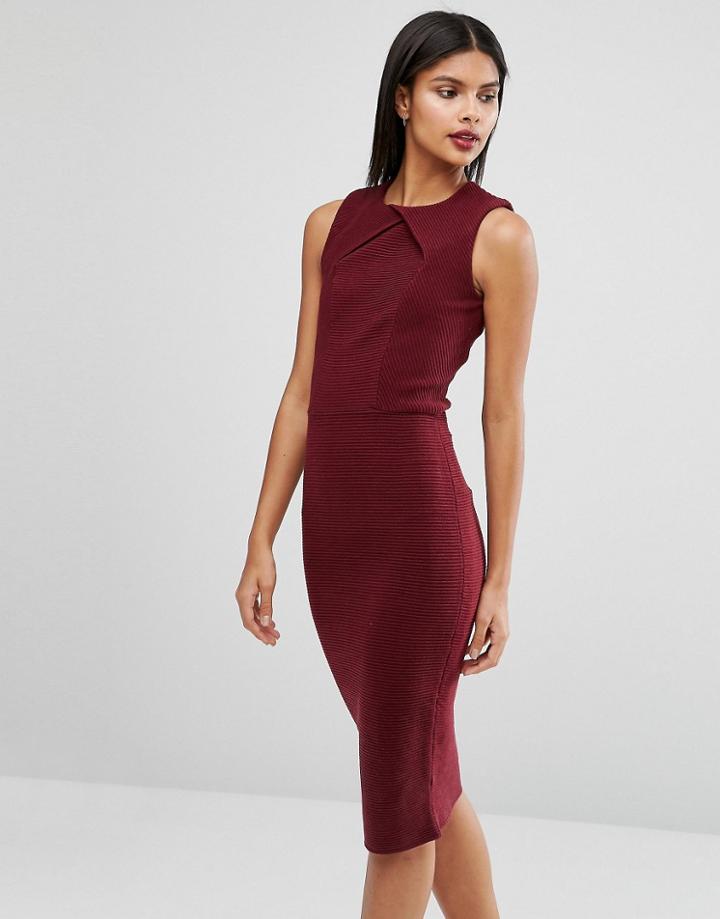 Ted Baker Tarala Bodycon Knitted Midi Dress - Red