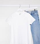 Asos Design Maternity Ultimate Organic Cotton T-shirt With Crew Neck In White