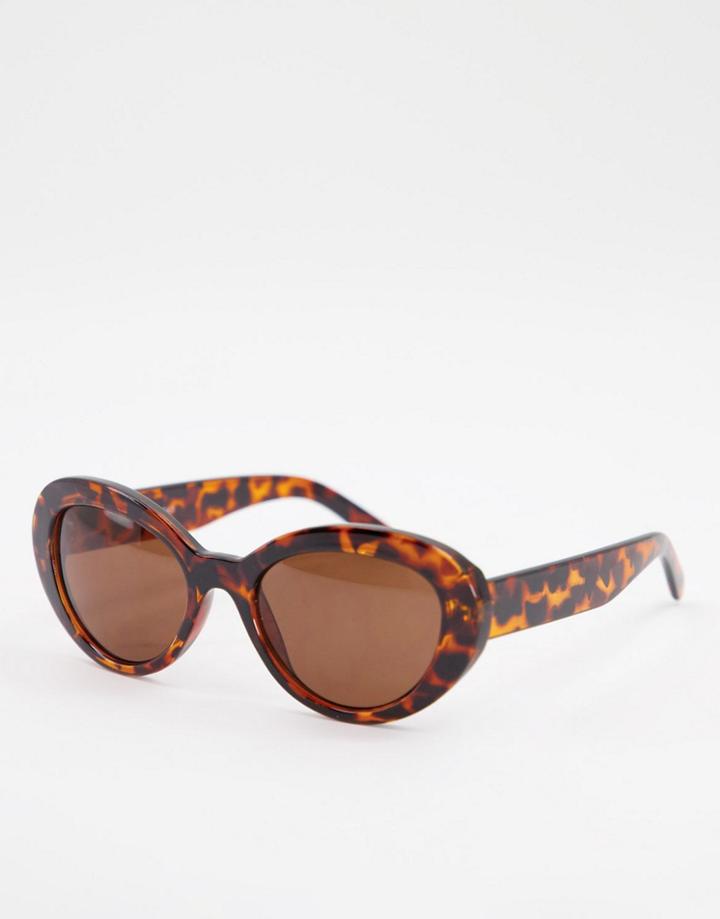 Aj Morgan Chunky Frame Sunglasses-brown