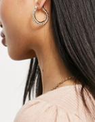 Designb Double Twist Hoop Earrings In Gold