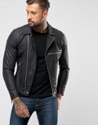 Diesel L-hater Leather Jacket - Black