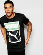 Puma Label Print T-shirt - Black