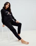 Asos Design Maternity Lounge Los Angeles Sweat Top - Black