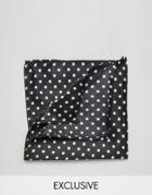 Reclaimed Vintage Polkadot Pocket Square In Black - Black