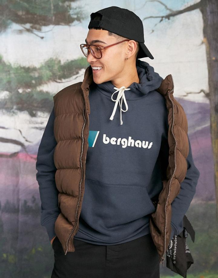 Berghaus Heritage Logo Hoodie In Navy