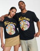 Reclaimed Vintage Inspired Unisex Licensed Flintstones T-shirt In Black