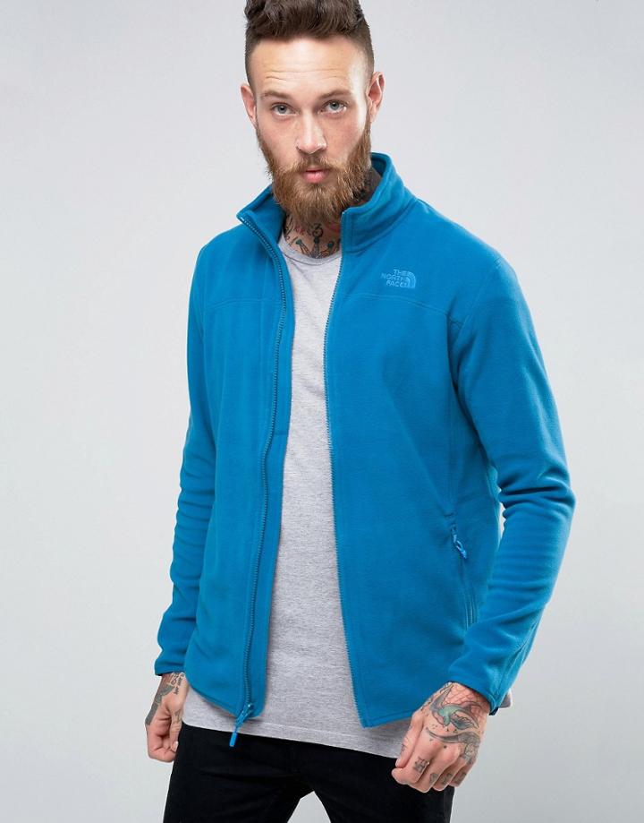 The North Face 100 Glacier Full Zip Fleece In Blue - Blue