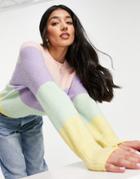 Influence Oversized Sweater In Stripe-multi