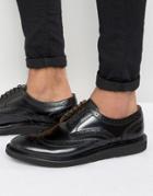 Base London Carter Leather Derby Brogue Shoes - Black