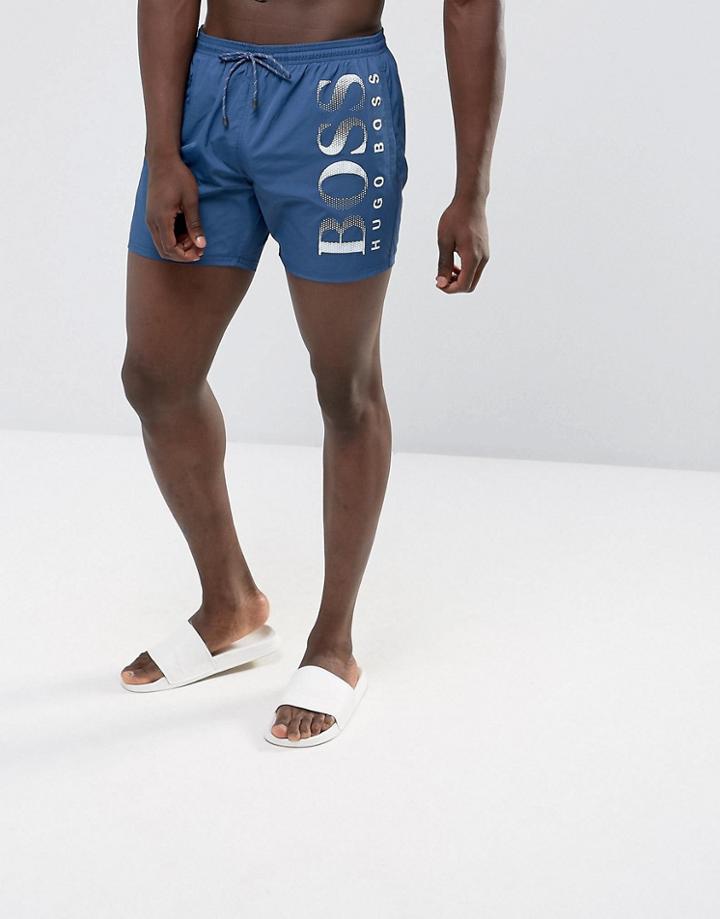 Boss By Hugo Boss Octopus Swim Shorts In Blue - Blue
