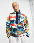 Columbia Backbowl Lightweight Printed Full Zip Fleece In Multi-black