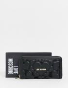 Love Moschino Embossed Ladies' Wallet In Black - Black