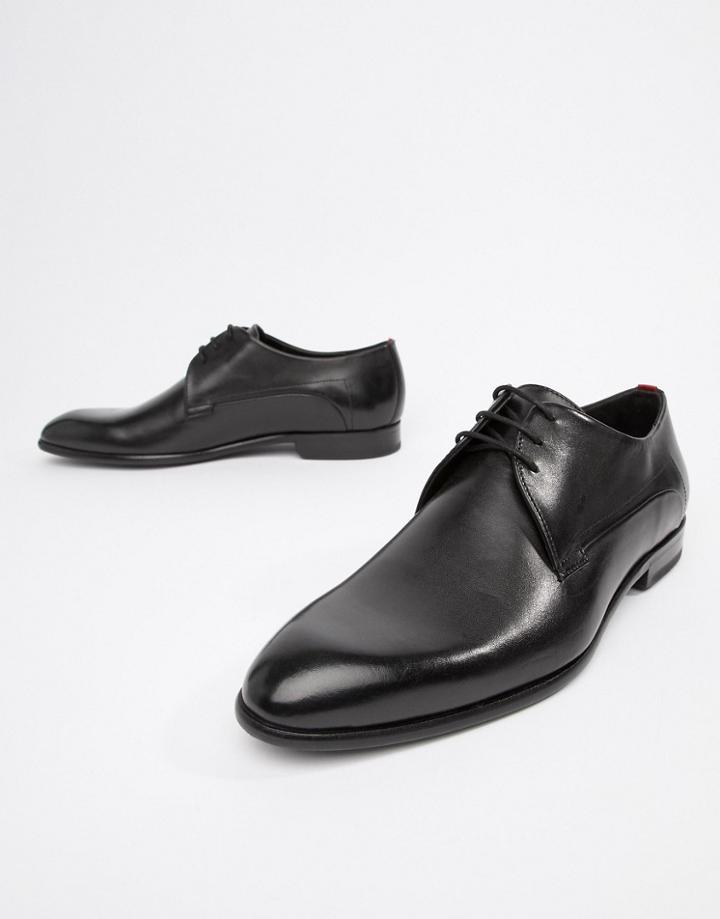 Hugo Appeal Derby Leather Shoes In Black - Black