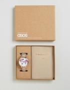 Asos 'oh The Places We Will Go' Watch And Passport Holder Set - Gray