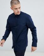 Hugo Evory-logo Regular Fit Poplin Shirt In Navy - Navy