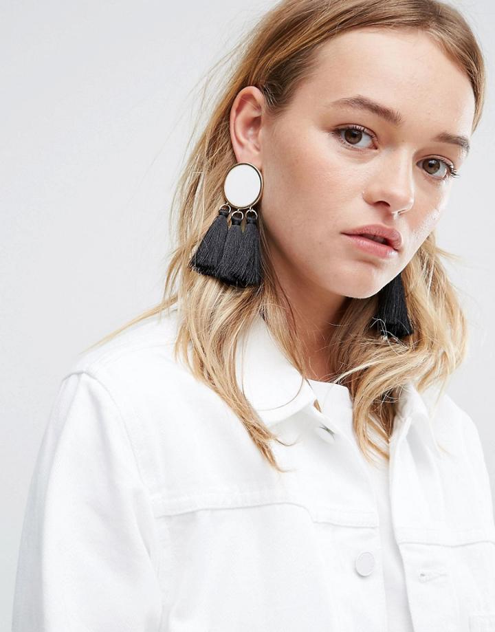 Asos Mono Tassel Earrings - Gold