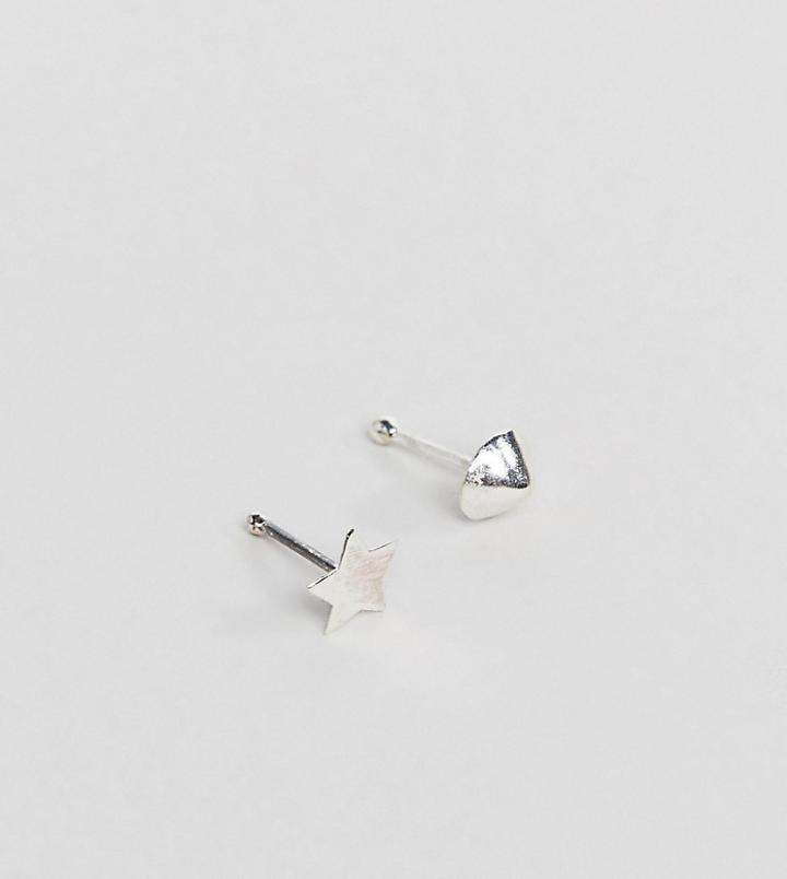 Designb Stud & Star Nose Piercings In Sterling Silver Exclusive To Asos - Silver
