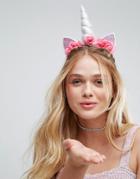Asos Flower Unicorn Headband - Pink