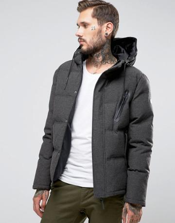 Rvlt Revolution Padded Jacket With Hood - Black
