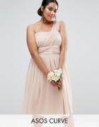 Asos Curve Wedding One Shoulder Dress - Pink