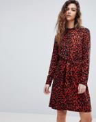 Warehouse Leopard Print Shirt Dress - Multi