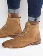 Hudson Swathmore Suede Lace Up Boot - Stone