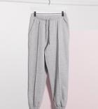 Asos Design Petite Oversized Jogger With Pintuck In Gray Marl-grey