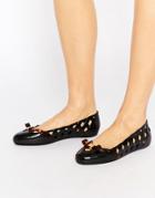 Melissa Praia Bow Flat Shoes - Black Ts