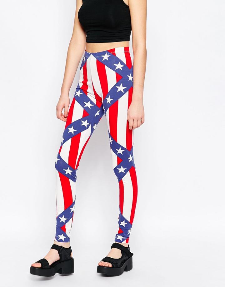 Love Moschino Racing Stripe Leggings - White