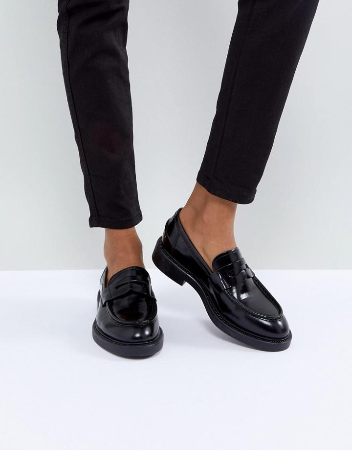 Vagabond Alex Black Leather Loafer - Black