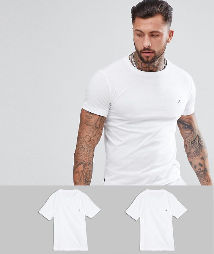 Replay 2 Pack Logo T-shirts White - White