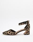 Asos Design Smokey Mid Heels In Leopard - Multi