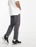 Asos Design Oversized Straight Leg Sweatpants With Snaps In Charcoal-grey