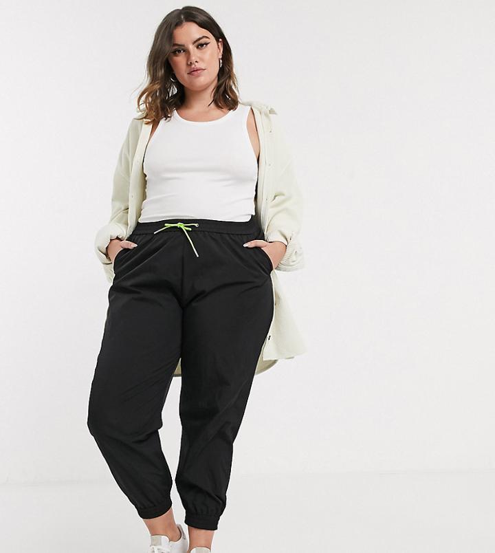 Asos Design Curve Shell Jogger In Black